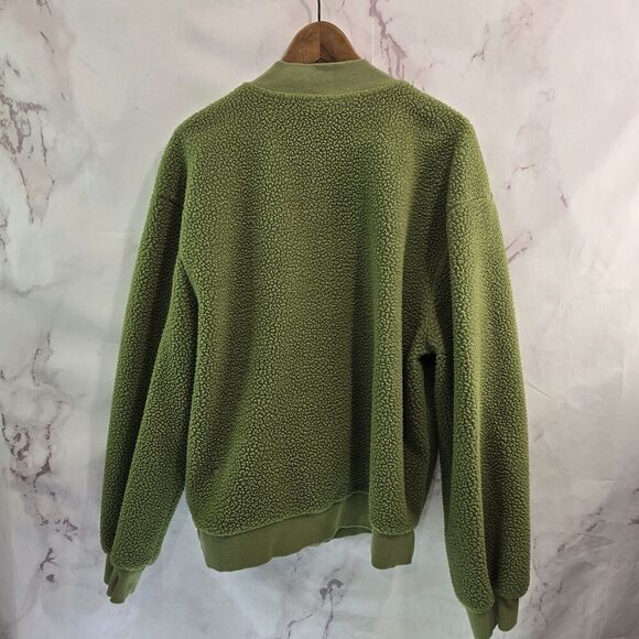 Zyia Jacket Womens 3X 3XL Green Black Bomber Teddy Sherpa Fuzzy Varsity - Picture 6 of 12